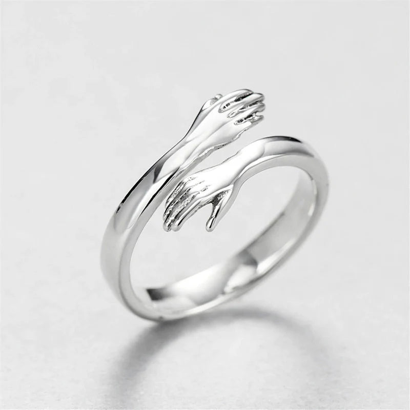 Anti-Tarnish Silver Plated Hug Ring