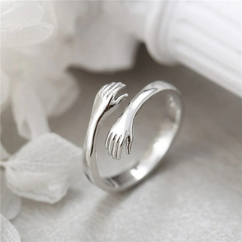 Anti-Tarnish Silver Plated Hug Ring