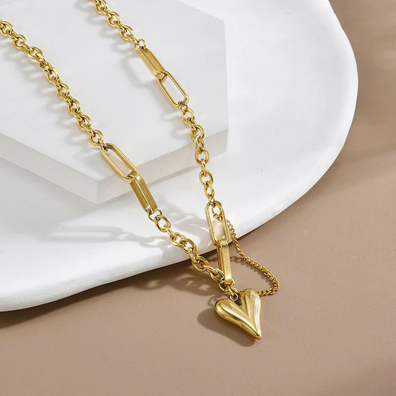 Anti-Tarnish Heartbound Rope Chain Necklace