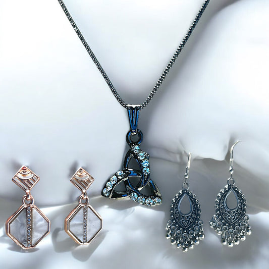 Timeless Elegance Trio: Pendant & Earring Sets