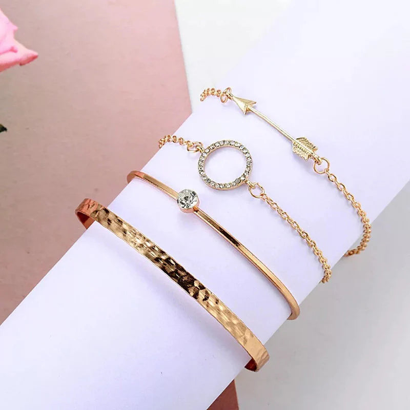 Golden  Contemporary Bracelet  (Pack Of 4)