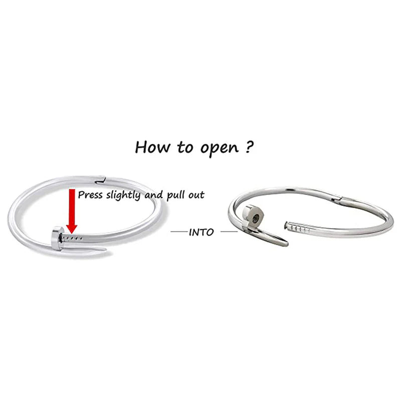 Anti-Tarnish Silver Edge Nail Bracelet