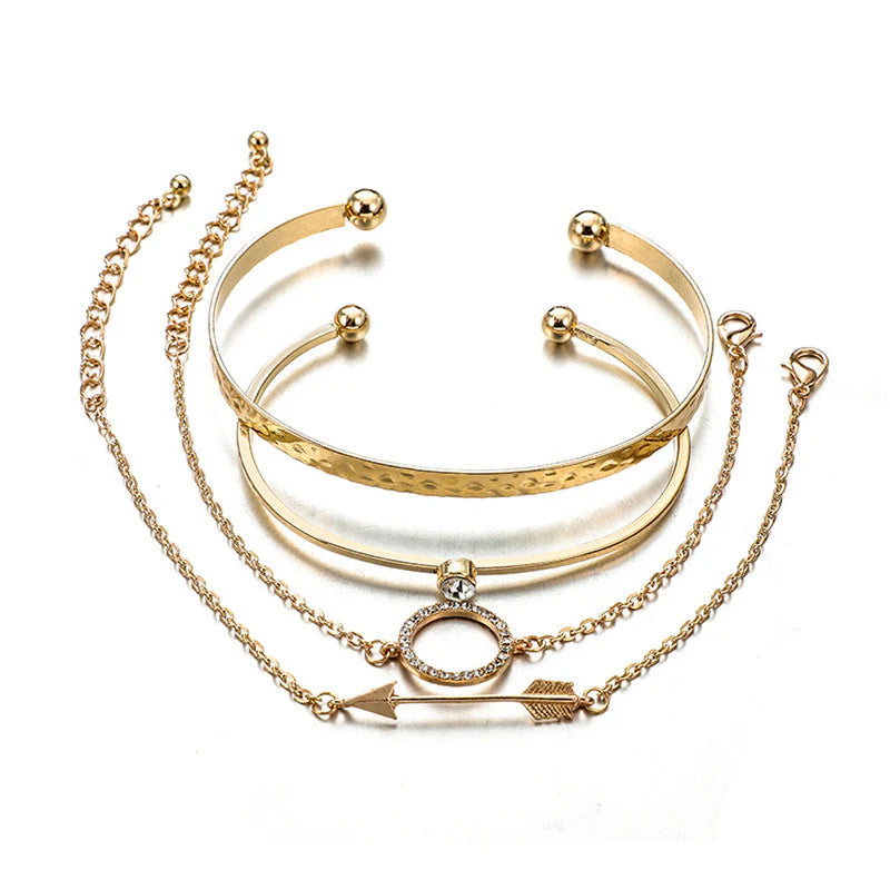 Golden  Contemporary Bracelet  (Pack Of 4)