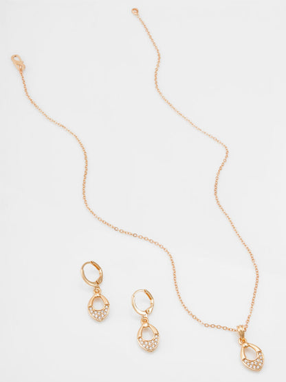 Radiant Rose Gold Pendent and Earrings