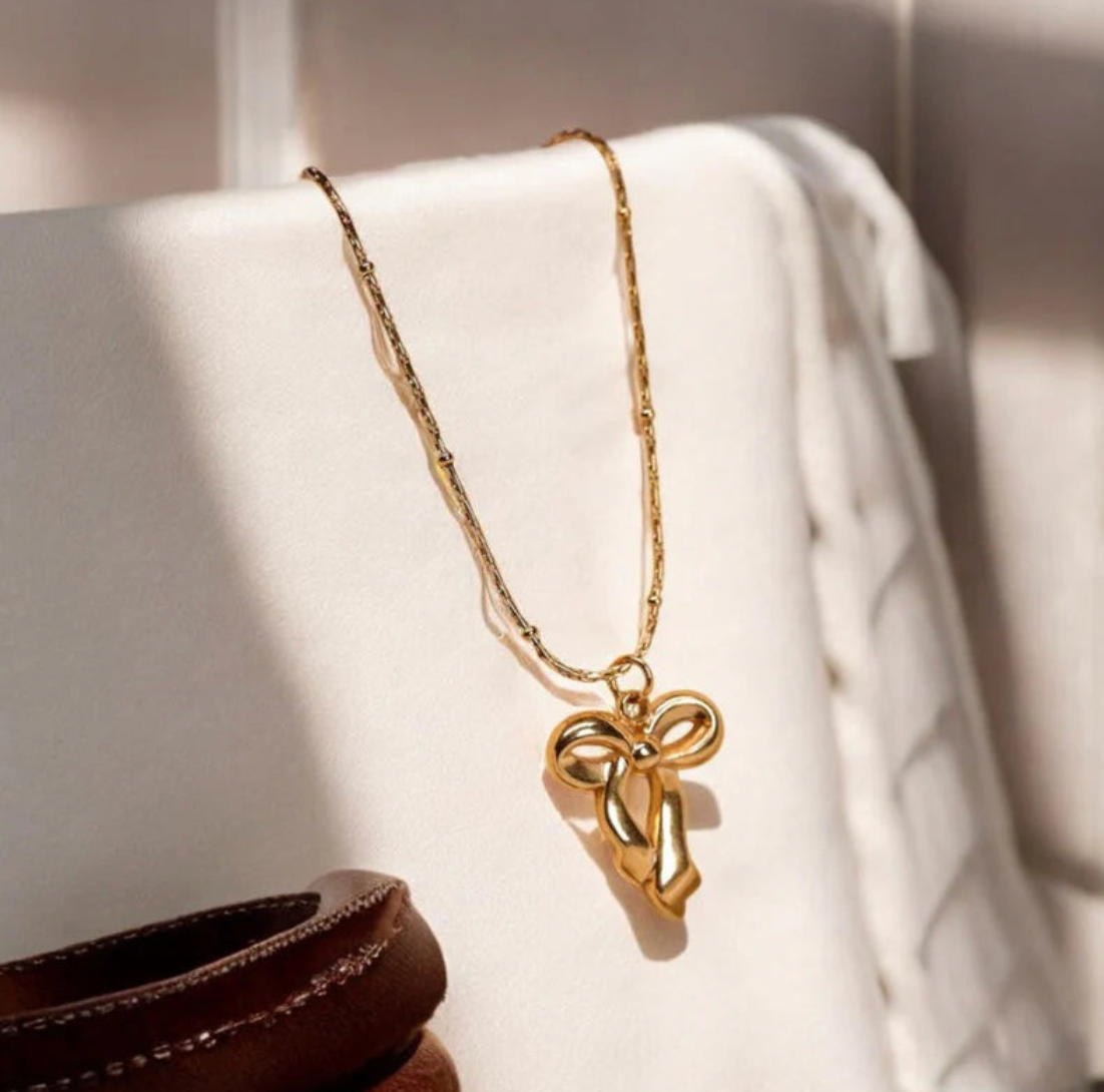 Anti-Tarnish Infinity Bow Necklace