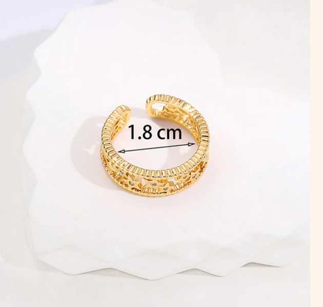 Anti Tarnish Star Themed Adjustable Finger Ring