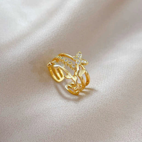 Anti Tarnish Stainless Steel Butterfly Ring