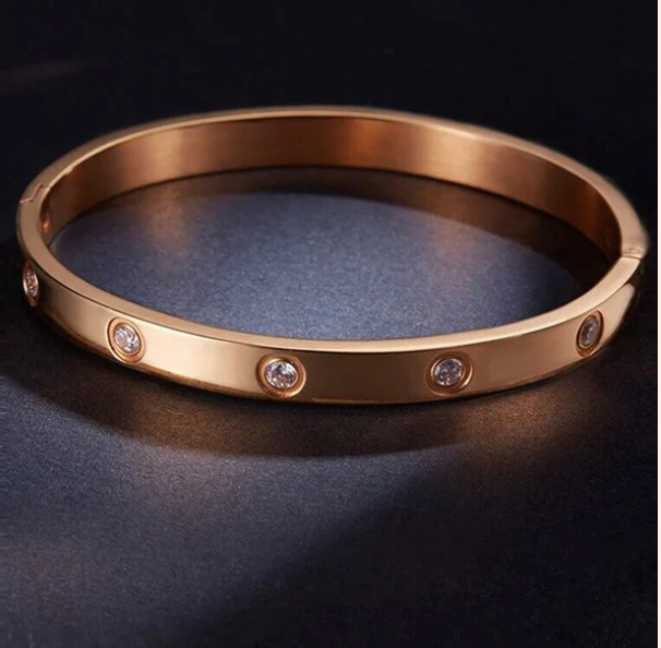Anti-Tarnish Golden Love AD Bracelet