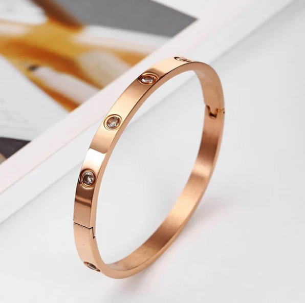 Anti-Tarnish Golden Love AD Bracelet