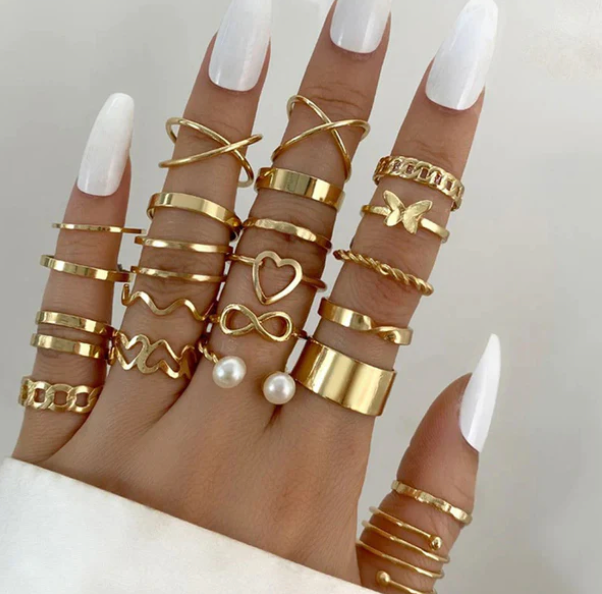 Contemporary Stackable Rings Set of 22