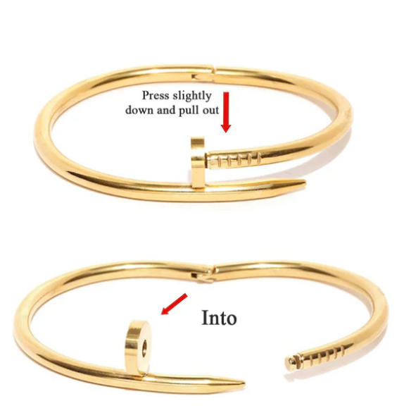 Anti Tarnish Studded Nail Bracelet