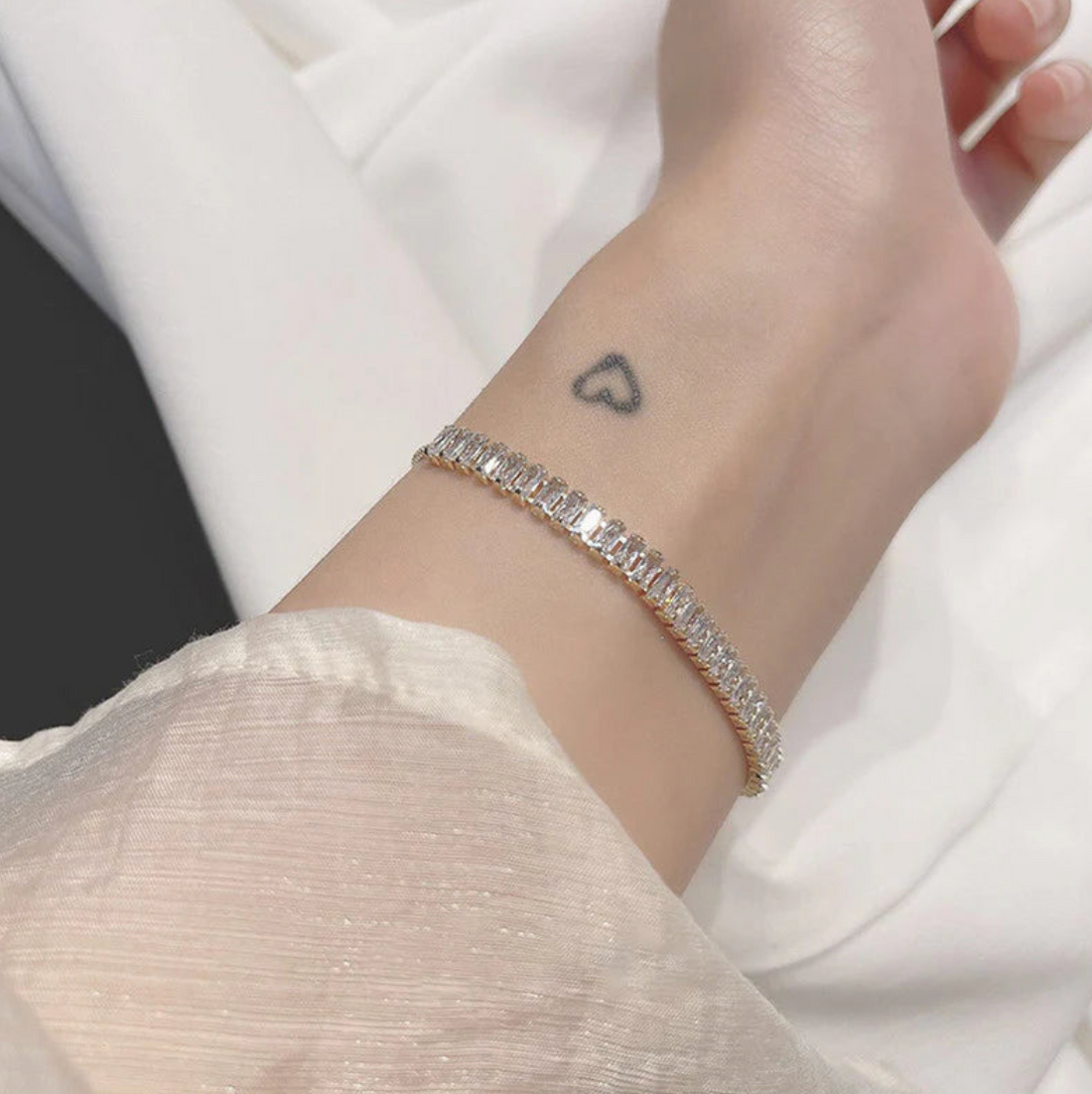 Silver Prism Cz Bracelet