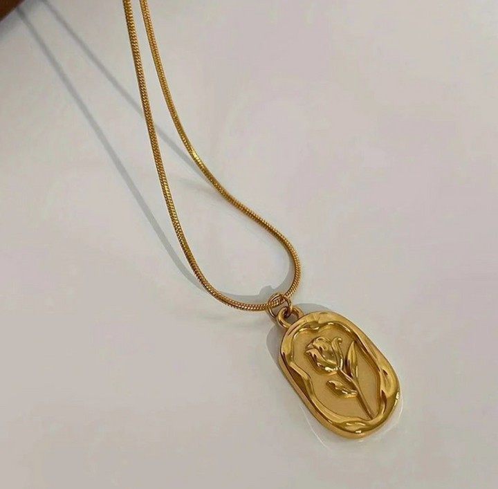 Anti-Tarnish Rose  Necklace