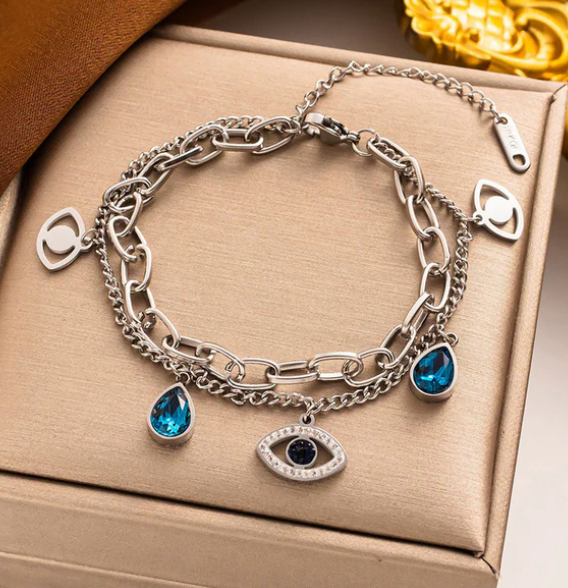 EVIL EYE STUDDED BRACELET