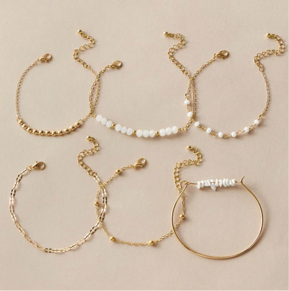 Gold Plated Contemporary Stackable Korean Bracelet