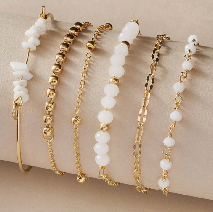 Gold Plated Contemporary Stackable Korean Bracelet