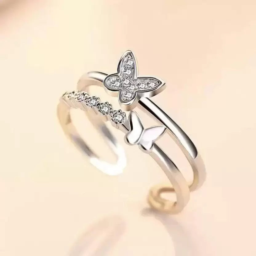 Brass Rhodium Plated Ring with Romantic  box