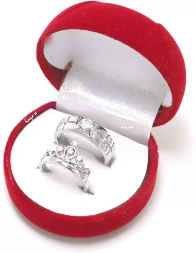 Alloy Rhodium Plated Ring Set