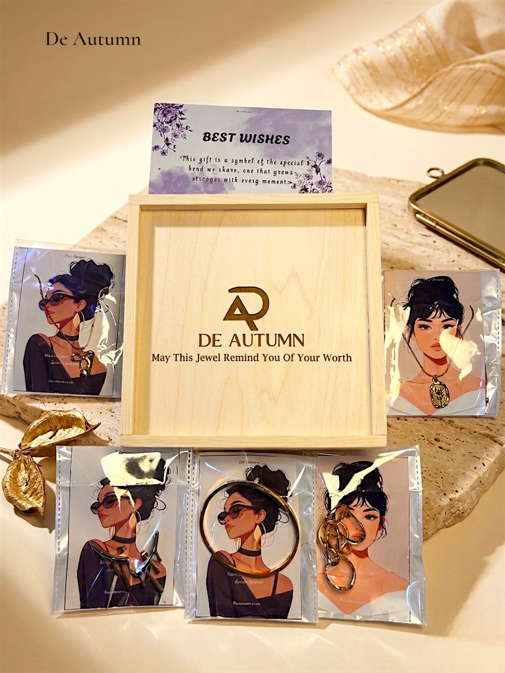 Golden Tone Charm Gift Set