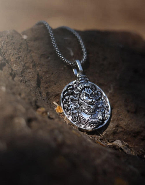 Hanuman Ji Pendant With Pure Silver Chain