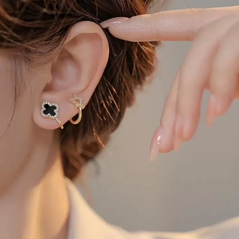 Korean Fashion Agate Alloy Earring Set