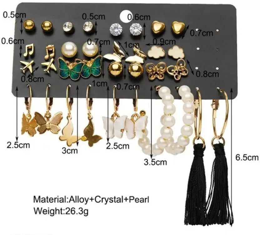 Combo Earrings Pack | Alloy Drops & Danglers